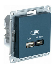 Розетка AtlasDesign USB A+C, механизм Изумруд Schneider Electric ATN000829