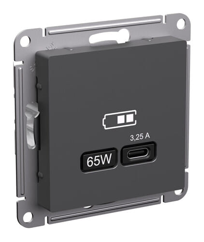 Розетка AtlasDesign USB C, механизм Базальт Schneider Electric ATN001427
