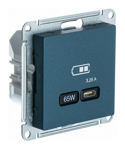 Розетка AtlasDesign USB C, механизм Изумруд Schneider Electric ATN000827