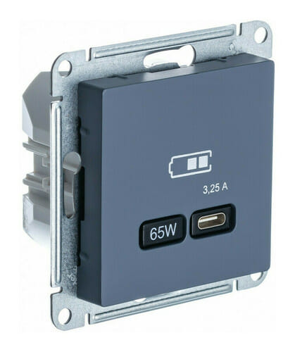 Розетка AtlasDesign USB C, механизм Грифель Schneider Electric ATN000727