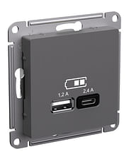 Розетка AtlasDesign USB A+C, механизм Базальт Schneider Electric ATN001439