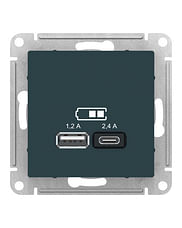 Розетка AtlasDesign USB A+C, механизм Изумруд Schneider Electric ATN000839