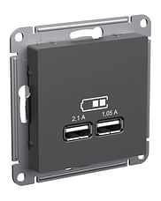 Розетка AtlasDesign USB A+A, механизм Базальт Schneider Electric ATN001433