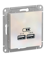 Розетка AtlasDesign USB A+A, механизм Жемчуг Schneider Electric ATN000433