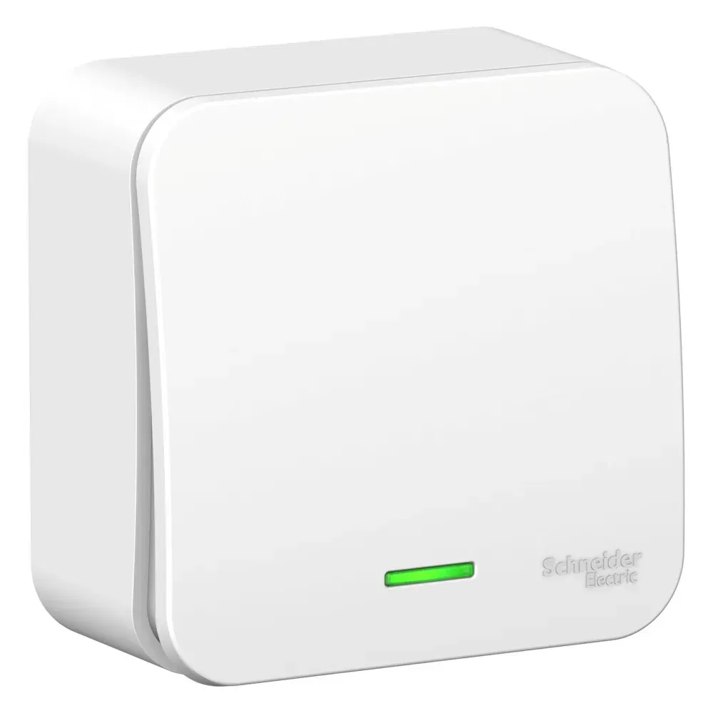 Blanca Переключатель 1-клавишный (сх.6) с подсв.ИЗОЛ.ПЛ,10А,250В, Белый Schneider Electric BLNVA106111