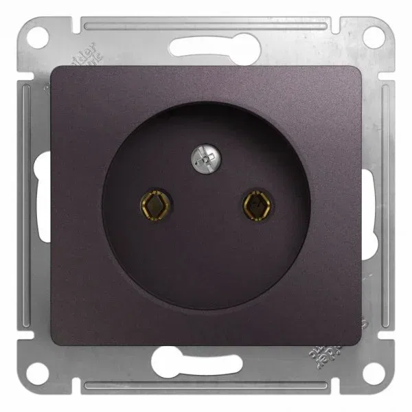 Розетка Glossa без заземления, без шторок, механизм сиреневый туман Schneider Electric GSL001441