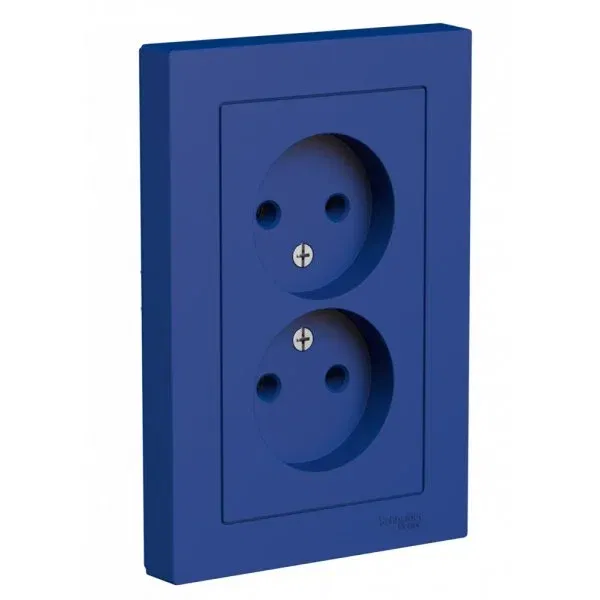 Розетка двойная AtlasDesign 16А в сборе аквамарин Schneider Electric ATN001120