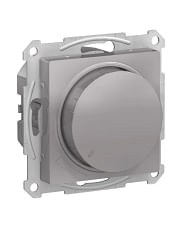 Светорегулятор AtlasDesign диммер поворотно-нажимной LED RC 315 Вт механизм алюминий Schneider Electric ATN000334