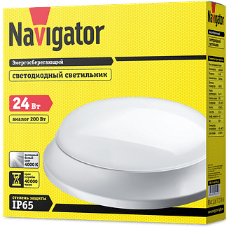 Светильник 24Вт круг белый NBL-P-24-4K-WH-IP65-LED Navigator 14159