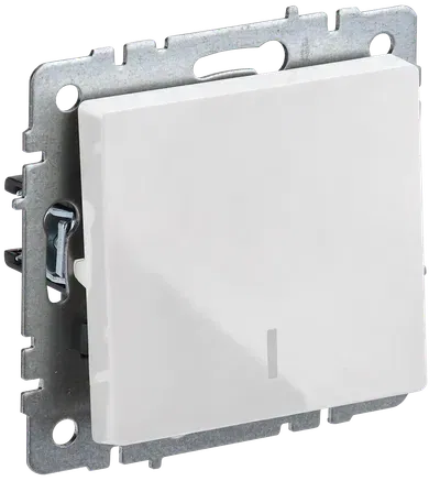 BRITE Выключатель 1-клавишный с индикацией белый IEK BR-V10-1-10-K01