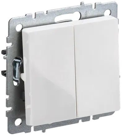 BRITE Выключатель 2-клавишный белый IEK BR-V20-0-10-K01