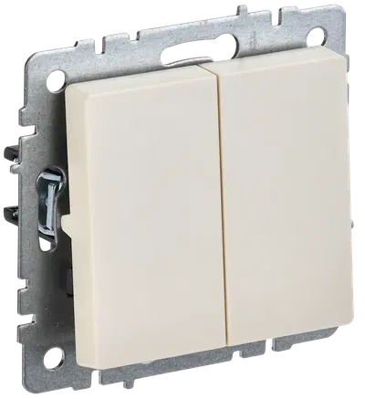 BRITE Выключатель 2-клавишный бежевый IEK BR-V20-0-10-K10