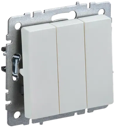 BRITE Выключатель трехклавишный жемчуг IEK BR-V30-0-10-K36