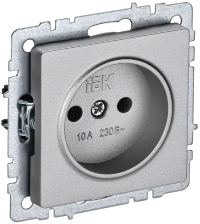 BRITE Розетка 1-местная алюминий IEK BR-R10-10-K47