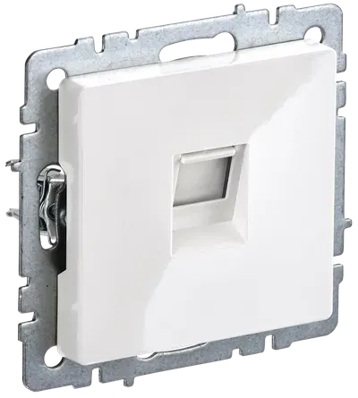 BRITE Розетка компьютерная RJ45 кат.5E белый IEK BR-K10-1-K01