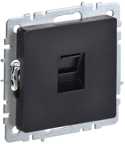 BRITE Розетка компьютерная RJ45 кат.5E черный IEK BR-K10-1-K02