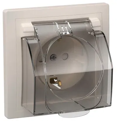 KVARTA Розетка с заземлением с защитными шторками IP44 16А IEK ERK71-K01-10-DM-44
