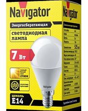 Лампа ЛЕД E14 7Вт шар мат.2,7К NLLB-G45-7-230-2.7K-E14 Navigator 82541 Navigator
