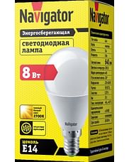 Лампа ЛЕД E14 8,0Вт шар мат.2,7К NLLB-G45-8-230-2.7K-E14 Navigator 82538 Navigator