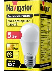 Лампа ЛЕД E27 5Вт шар мат.2,7К NLLB-P-G45-5-230-2.7K-E27 Navigator 82562 Navigator