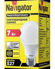 Лампа ЛЕД E27 7,0Вт 4К NLLB-A60-7-230-4K-E27 Navigator 82484 Navigator