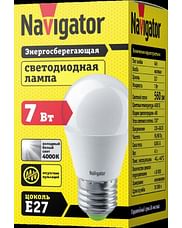 Лампа ЛЕД E27 7,0Вт шар мат.4К NLLB-G45-7-230-4K-E27 Navigator 82561 Navigator