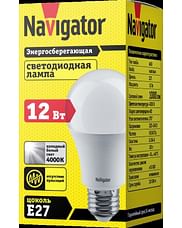 Лампа ЛЕД E27 12Вт 4К NLLB-A60-12-230-4K-E27 Navigator 82481 Navigator
