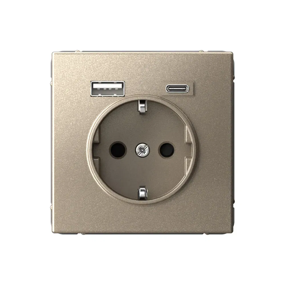 Розетка Artgallery 16А с 2 USB A+C, 5В/2,4А/3,0А, 2х5В/1,5А, механизм шампань Schneider Electric GAL000532