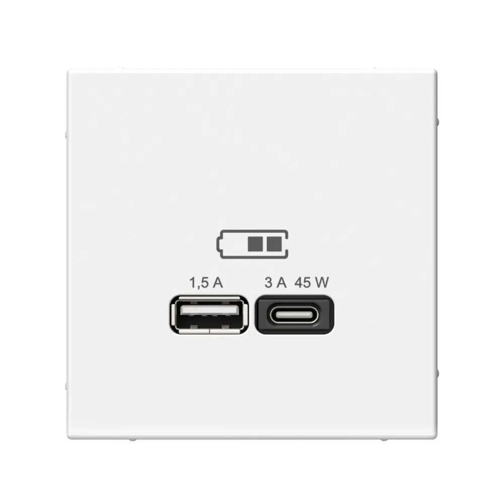 Розетка USB Artgallery A+C 45Вт высокоскор.заряд. QC, PD, механизм лотос Schneider Electric GAL001329