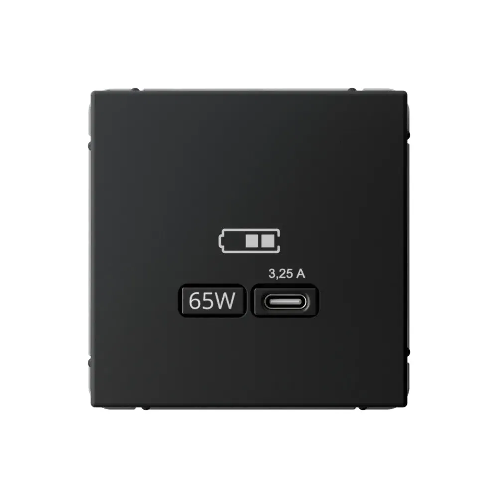 Розетка USB C Artgallery 65Вт высокоскор.заряд. QC, PD, механизм карбон Schneider Electric GAL001027