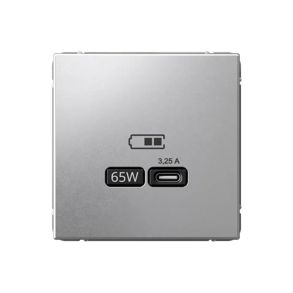Розетка USB C Artgallery 65Вт высокоскор.заряд. QC, PD, механизм алюминий Schneider Electric GAL000327