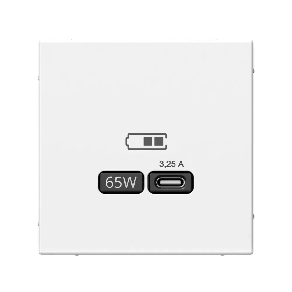 Розетка USB C Artgallery 65Вт высокоскор.заряд. QC, PD, механизм белый Schneider Electric GAL000127