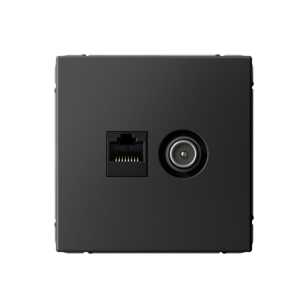 Розетка Artgallery двойная ТВ + компьютерная RJ45, кат. 5Е механизм базальт Schneider Electric GAL001489