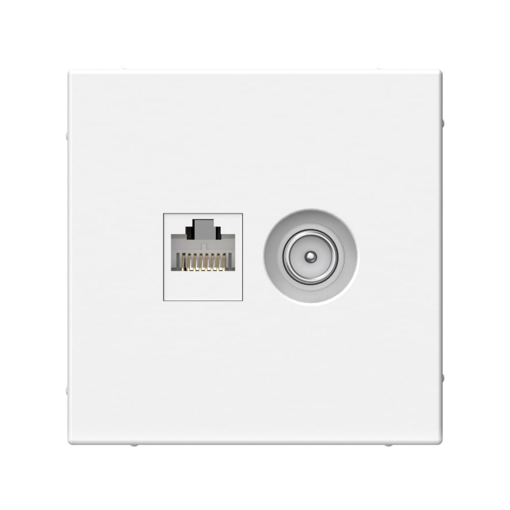 Розетка Artgallery двойная ТВ + компьютерная RJ45, кат. 5Е механизм лотос Schneider Electric GAL001389