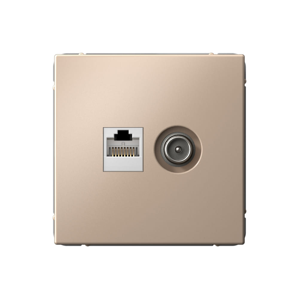 Розетка Artgallery двойная ТВ + компьютерная RJ45, кат. 5Е механизм песочный Schneider Electric GAL001289