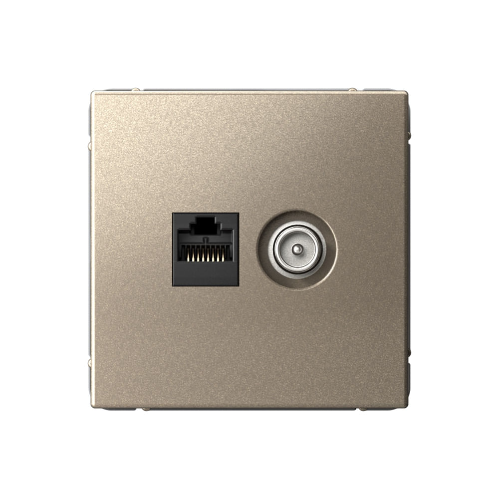 Розетка Artgallery двойная ТВ + компьютерная RJ45, кат. 5Е механизм шампань Schneider Electric GAL000589