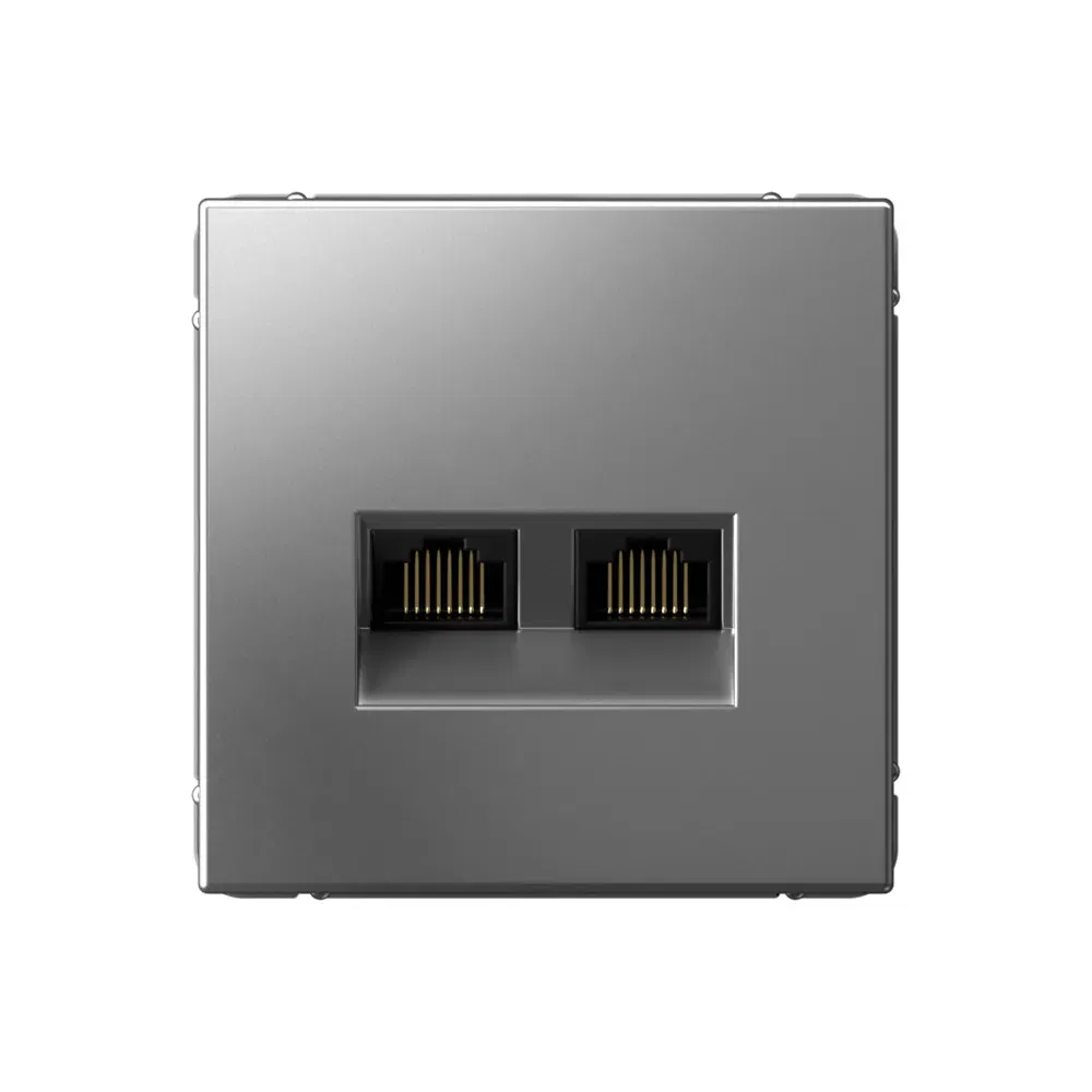 Розетка Artgallery двойная компьютерная RJ45+RJ45, кат.6А, механизм сталь Schneider Electric GAL000988