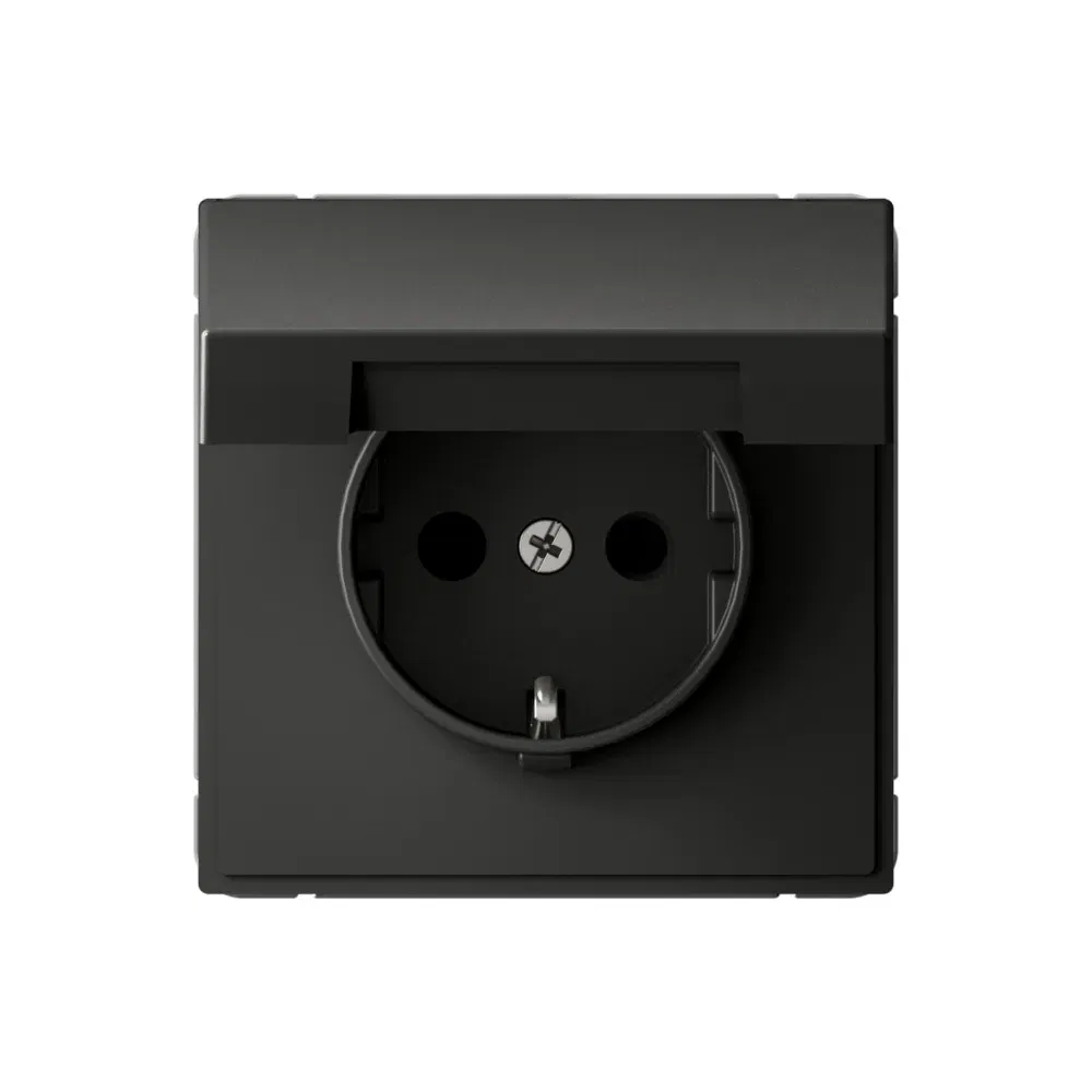 Розетка Artgallery с заземл. со шторк. с крышкой, 16А, IP20, механизм базальт Schneider Electric GAL001446