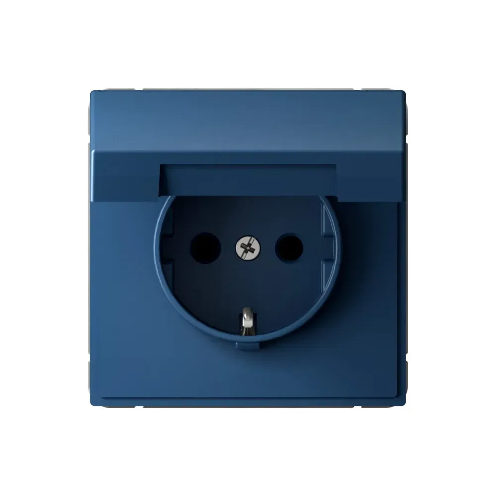 Розетка Artgallery с заземл. со шторк. с крышкой, 16А, IP20, механизм аквамарин Schneider Electric GAL001146
