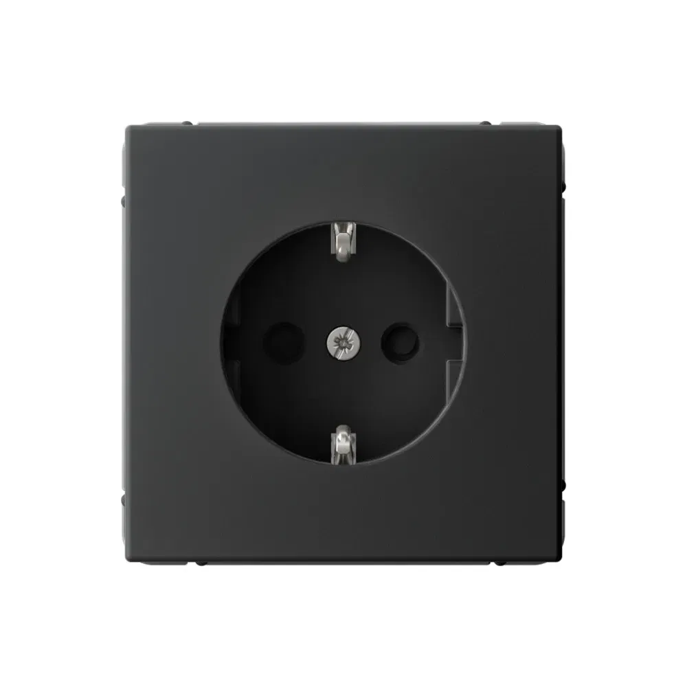 Розетка Artgallery с заземлением со шторками, 16А, механизм карбон Schneider Electric GAL001045