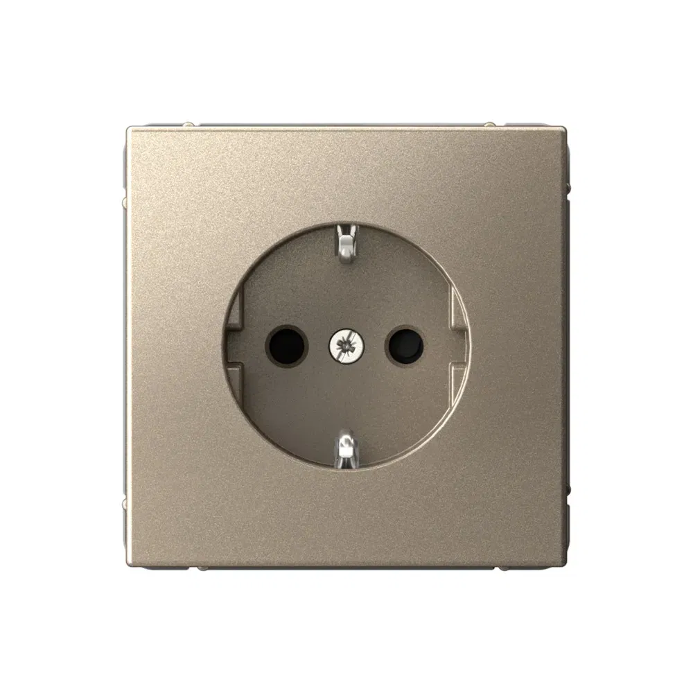 Розетка Artgallery с заземлением со шторками, 16А, механизм шампань Schneider Electric GAL000545