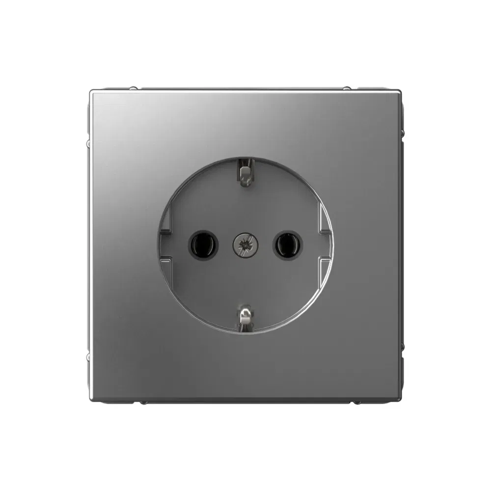 Розетка Artgallery с заземлением 16А, механизм сталь Schneider Electric GAL000943