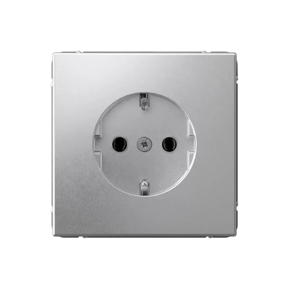 Розетка Artgallery с заземлением 16А, механизм алюминий Schneider Electric GAL000343