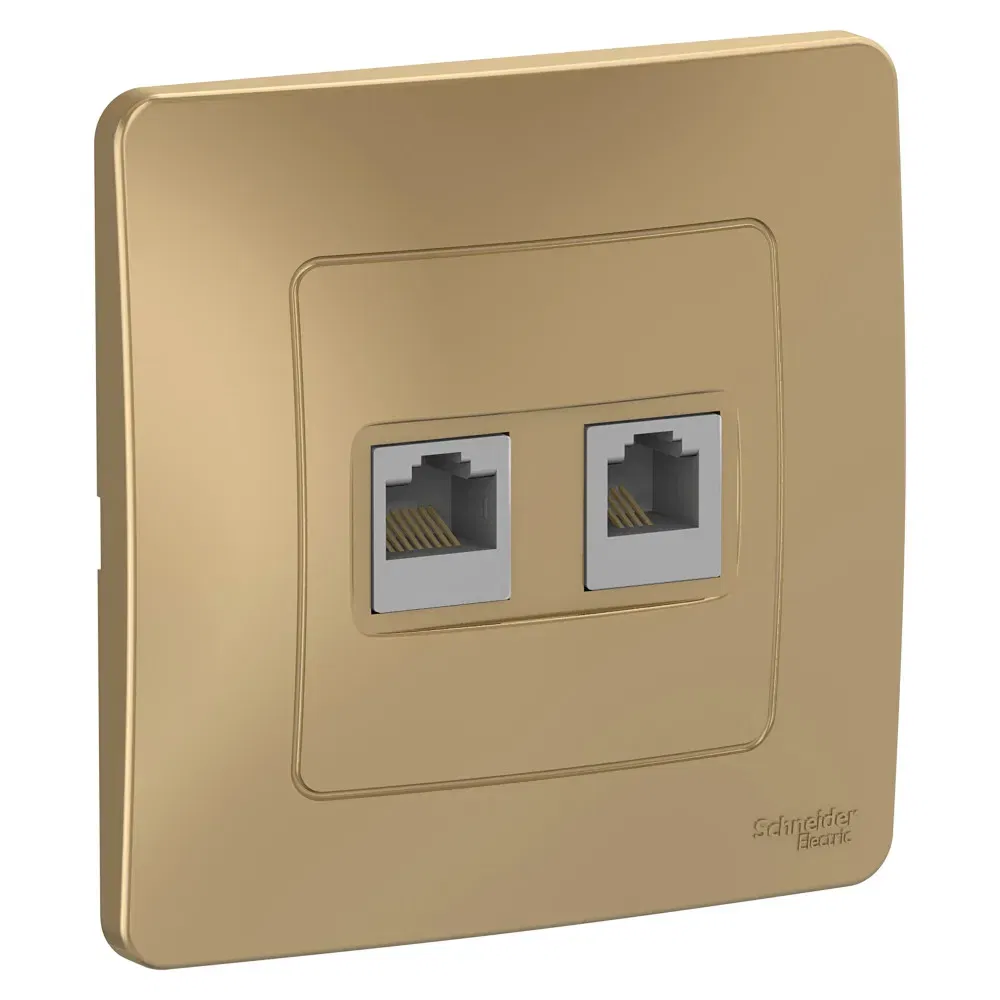 Blanca Розетка двойная RJ11+RJ45, в сборе Титан Schneider Electric BLNIS045114