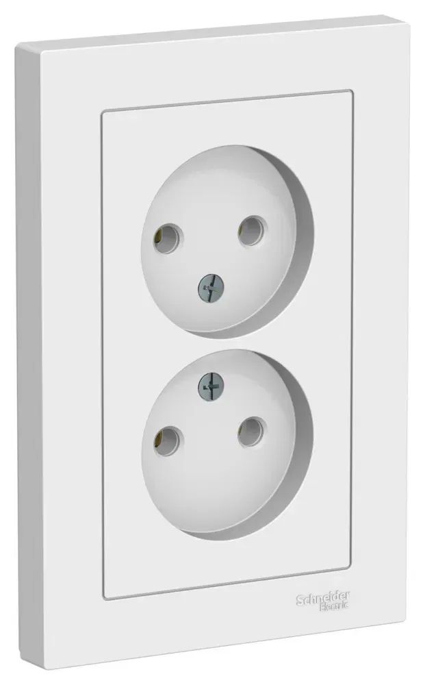 Розетка двойная AtlasDesign без заземления, 16А, в сборе, Лотос Schneider Electric ATN001320