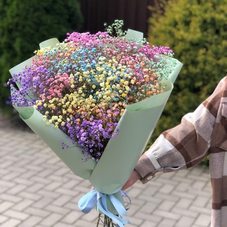 Букет из гипсофилы " Малина " 11шт