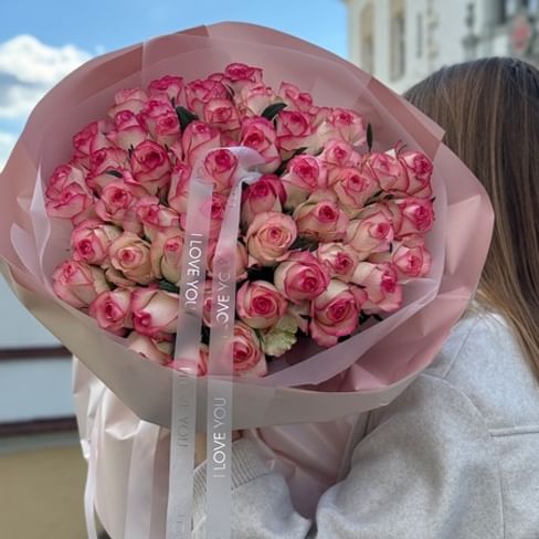 Букет роз " Вуаль" 51 роза