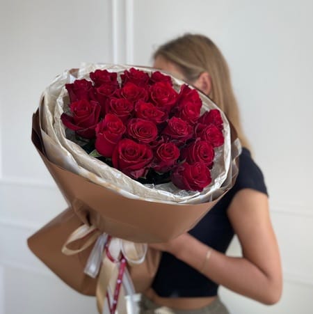 Букет роз " Медь" 21 роза