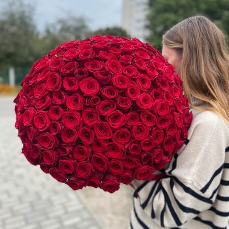 151 Красная роза 60см