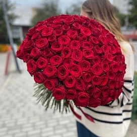 151 Красная роза 60см